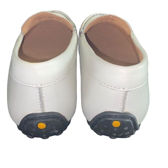 Samuel Hubbard Wm’s Sz 7 White Black Stitched Free Spirit Driving Moccasin Shoes - Picture 5 of 6